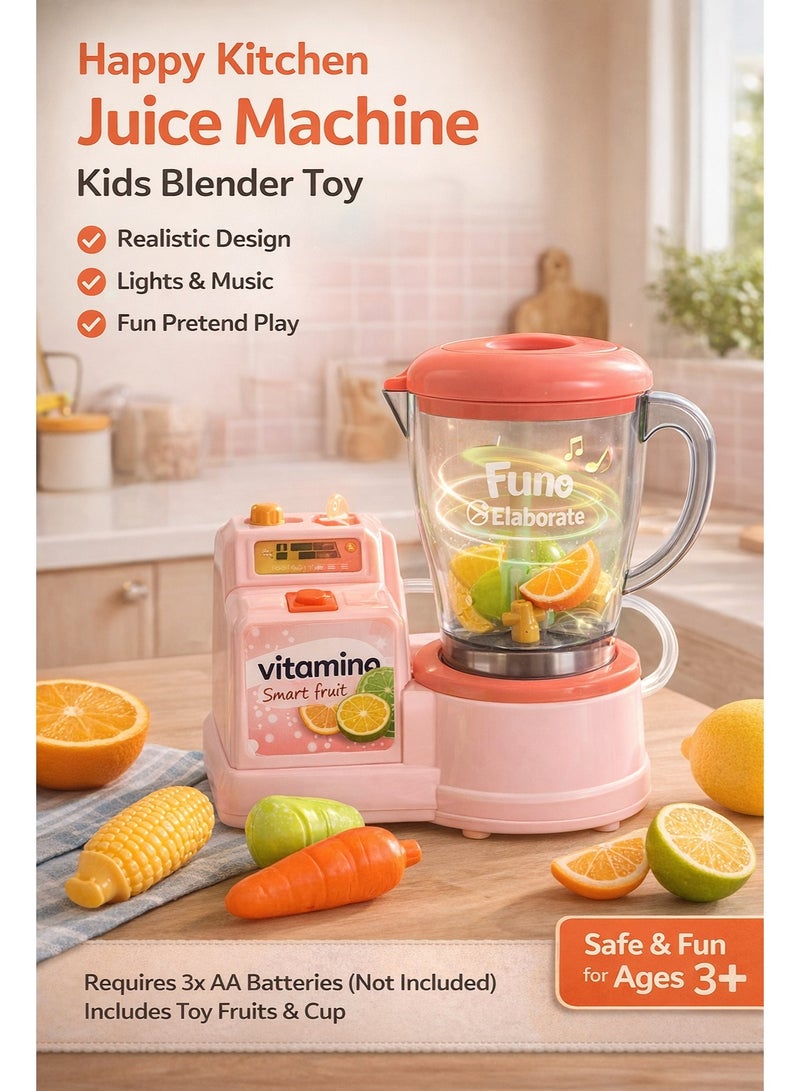 Kids Pretend Juice Blender Toy With Light & Music – Realistic Kitchen Play Set - Image 3